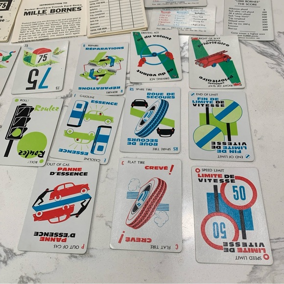 Mille Bornes French Card Game Parker Brothers 1971 Instructions Complete VTG - Picture 6 of 9